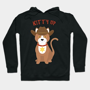 Kitty up cat cowboy Hoodie